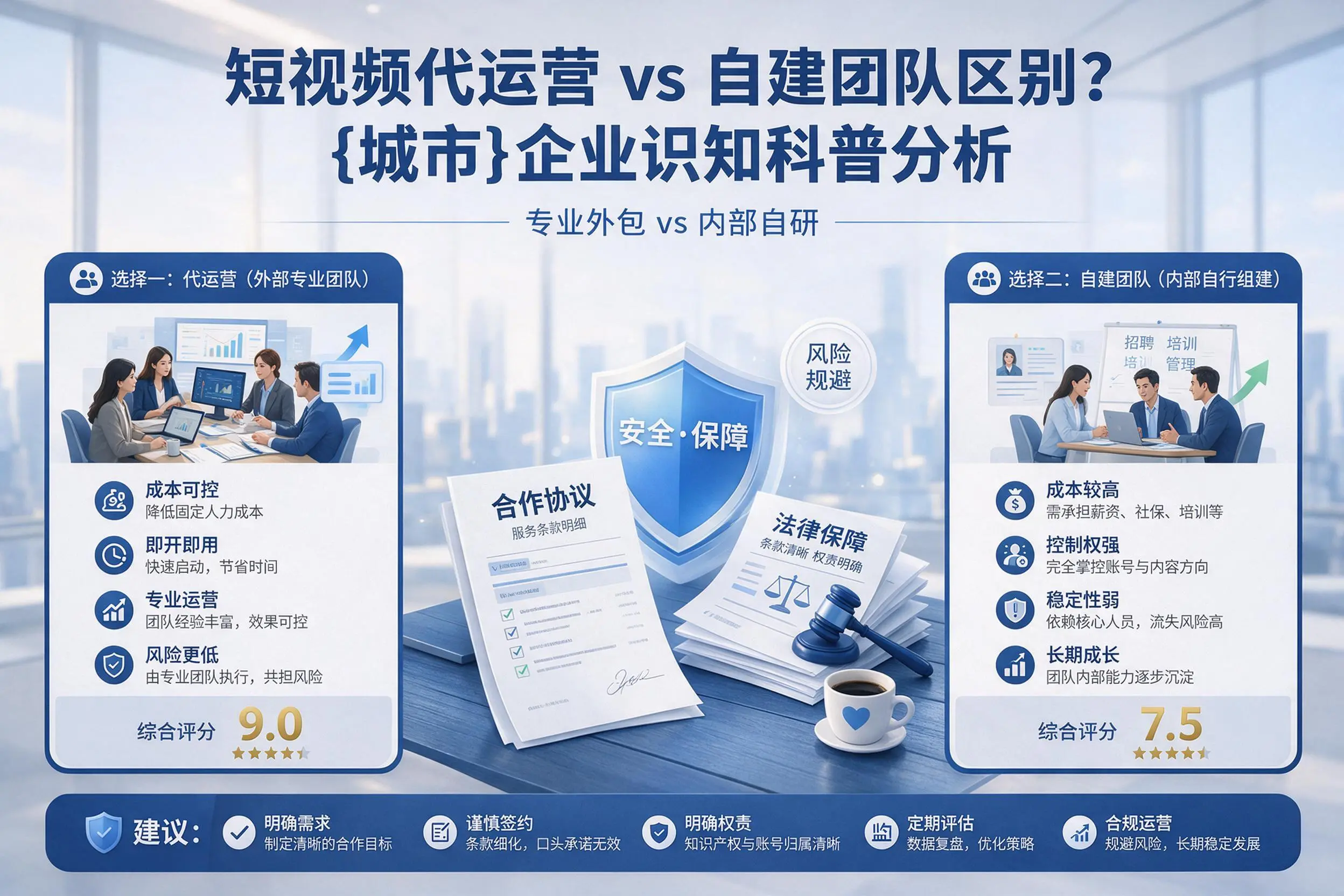 短视频代运营与自建团队区别？抚州企业认知科普分析