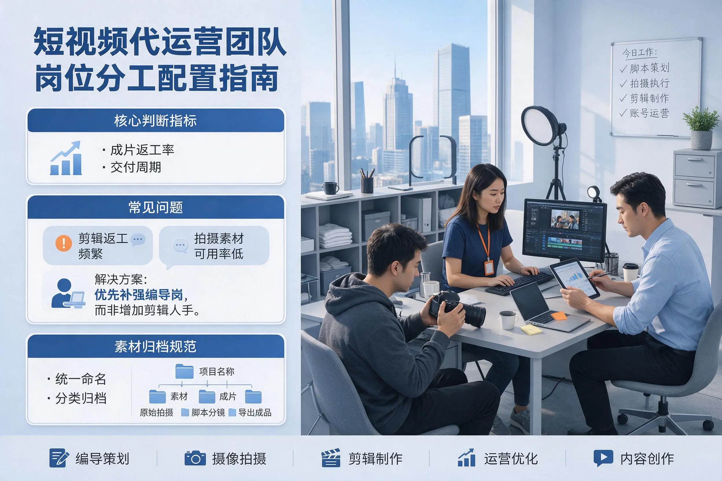 短视频代运营团队如何配置？抚州企业岗位分工科普说明