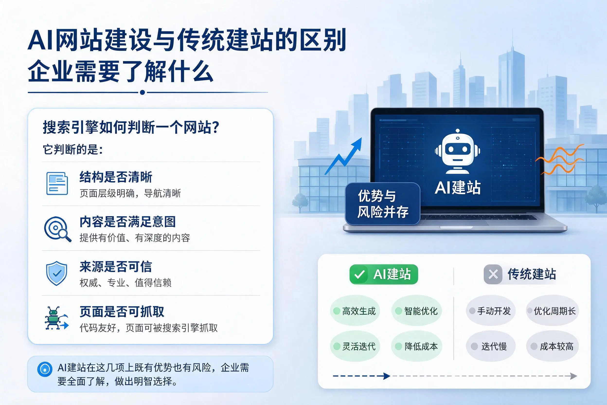 AI网站建设与传统建站的区别，抚州企业需要了解什么