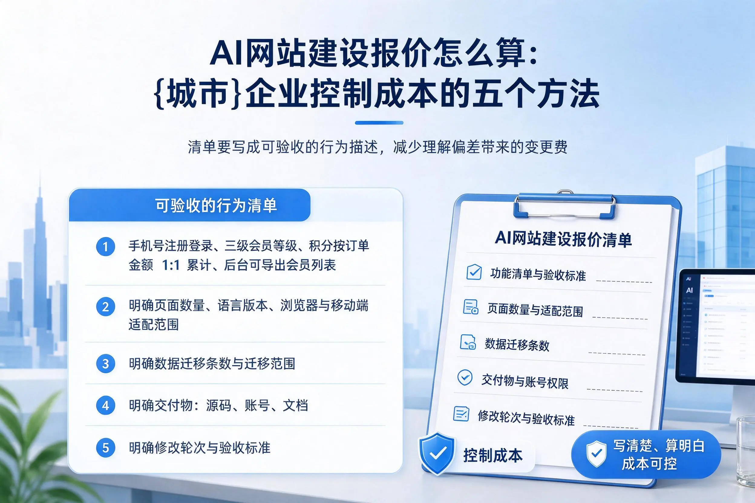 AI网站建设报价怎么算:抚州企业控制成本的五个方法